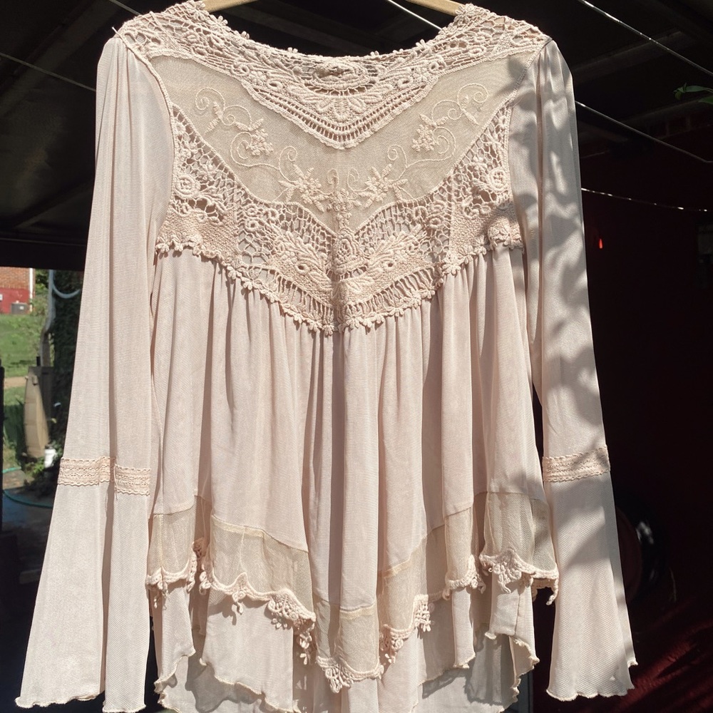 Altar’d State Cream Bohemian Flowy Top